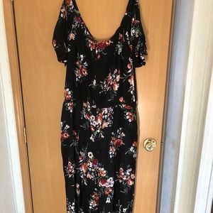 Floral off the shoulder jumpsuit